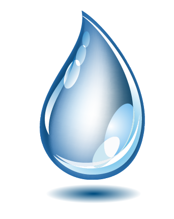 image of water drop illustration with shadow